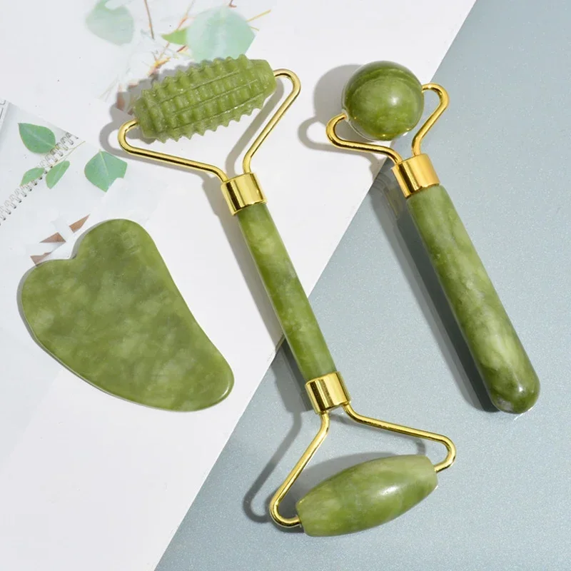 Jade Roller Stone - Натуральный нефритовый роллер для лица, гуаша,